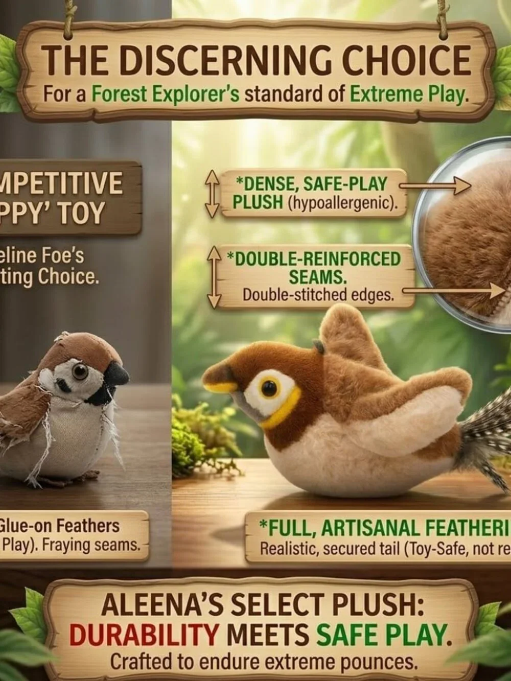 Chirping Toys Touch Activated Flapping Wings Sparrow Interactive Smart Cat Toys